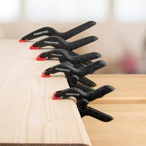 Miniatura 3 de POWERTEC 71087 Juego de abrazaderas de resorte de nailon resistente  16 abrazaderas con 5 tamaños surtidos