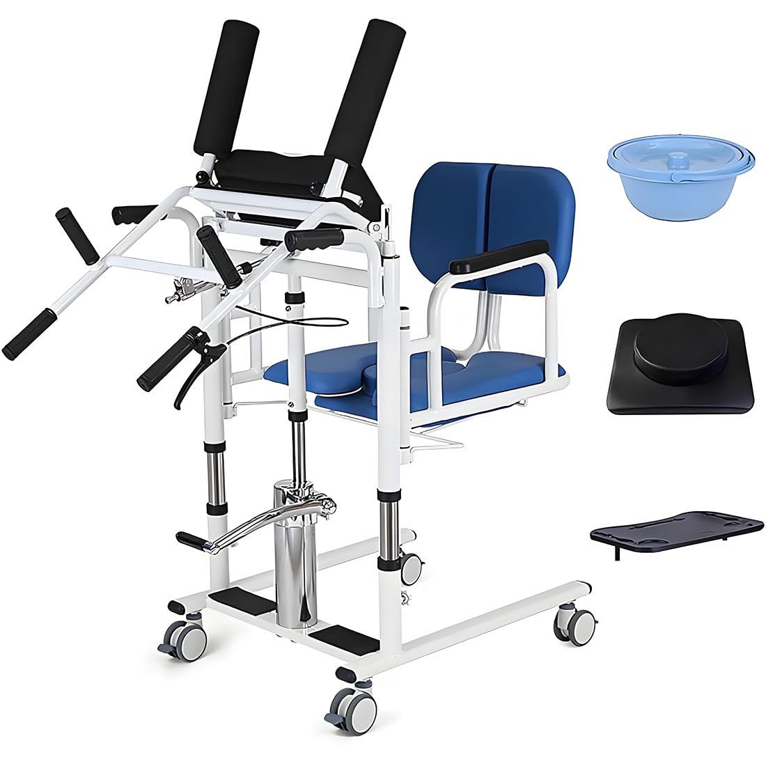 Sedia di trasferimento idraulica per pazienti, dispositivo portatile per anziani e disabili, ideale per camere da letto, divani, docce, servizi igienici, soluzione facile da trasferire
