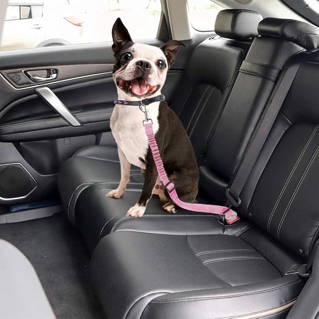 Foto 7 de 7 de FFWTPY Cinturón Elástico Seguridad Mascota Ajustable Coche Arnés Perro Viaje Protección Automóvil Hebilla…