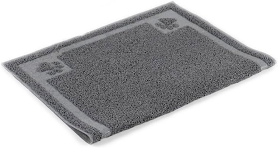 Pet Cat litter Mat,WONFAST Waterproof PVC Paw Shaped Cat Litter Trapper Mat,60 x 90cm(Large Grey)