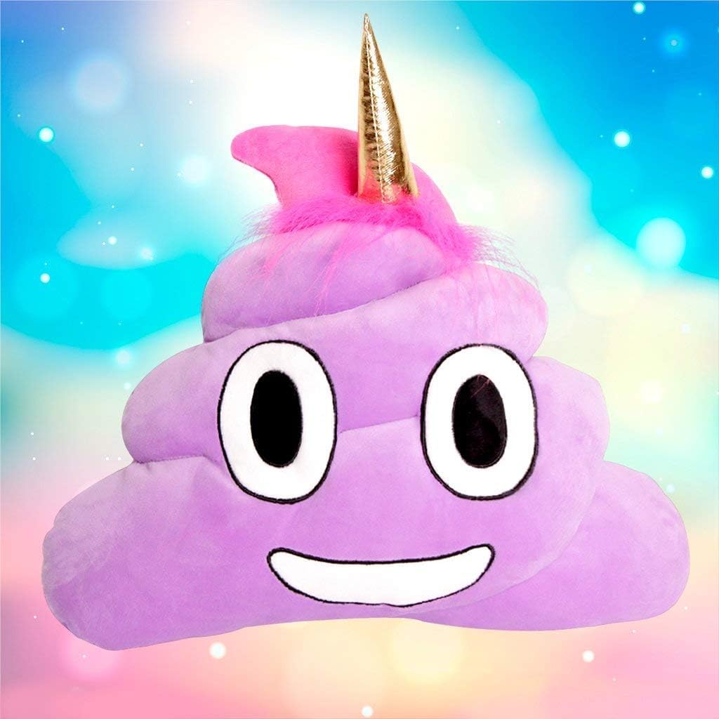 LALA HOME Emoji Unicorn Pillow | Poop Plush Toy Doll |Neat Soft Bed Pillow | Emoji Party Favors| Smiley Face Cushion|Funny April Fools Easter Gift