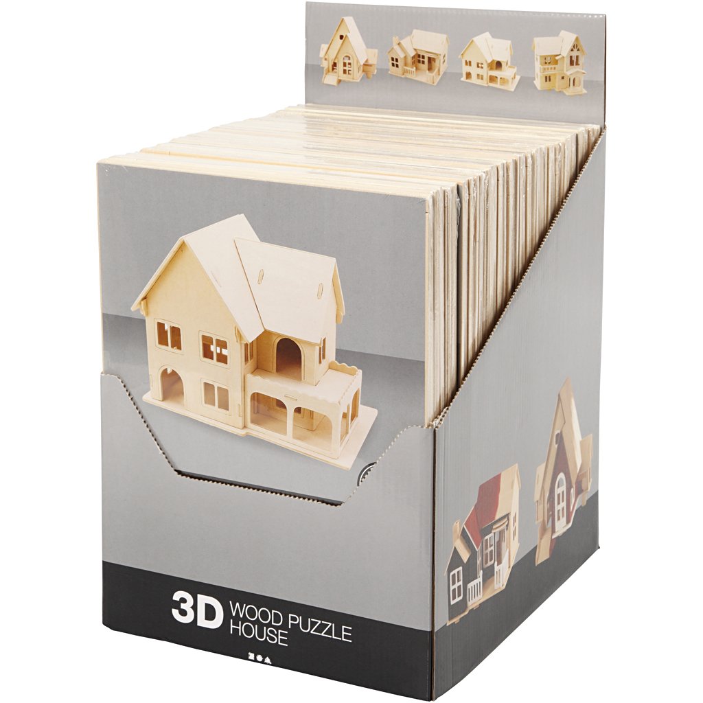 3D House Construction Kit - Plywood - Assorted Styles - Size 3