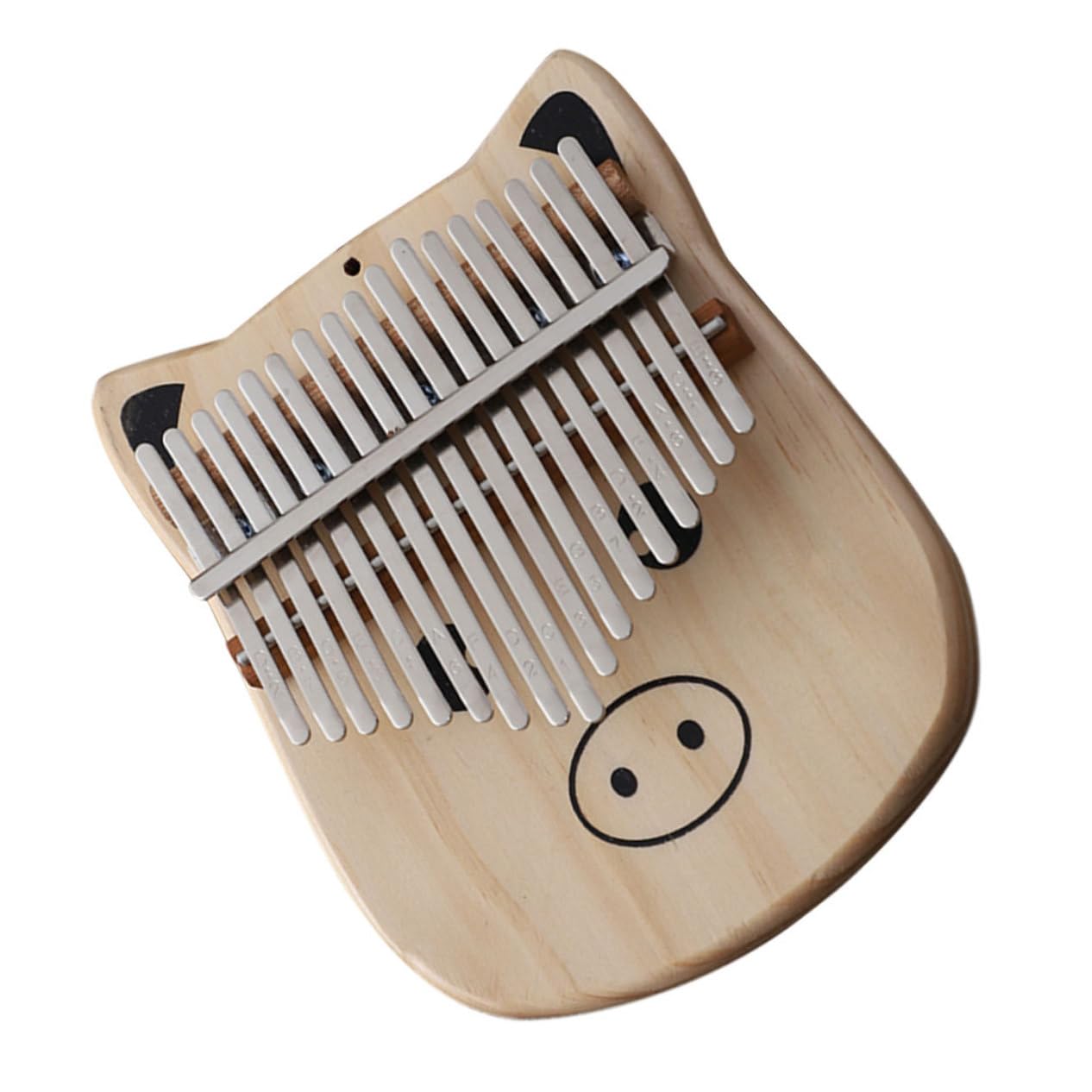 SUPVOX Finger Piano for Adults Compact and Portable 17-key Musical Instrument Wooden Hand Piano Pig Theme Ideal for All Ages