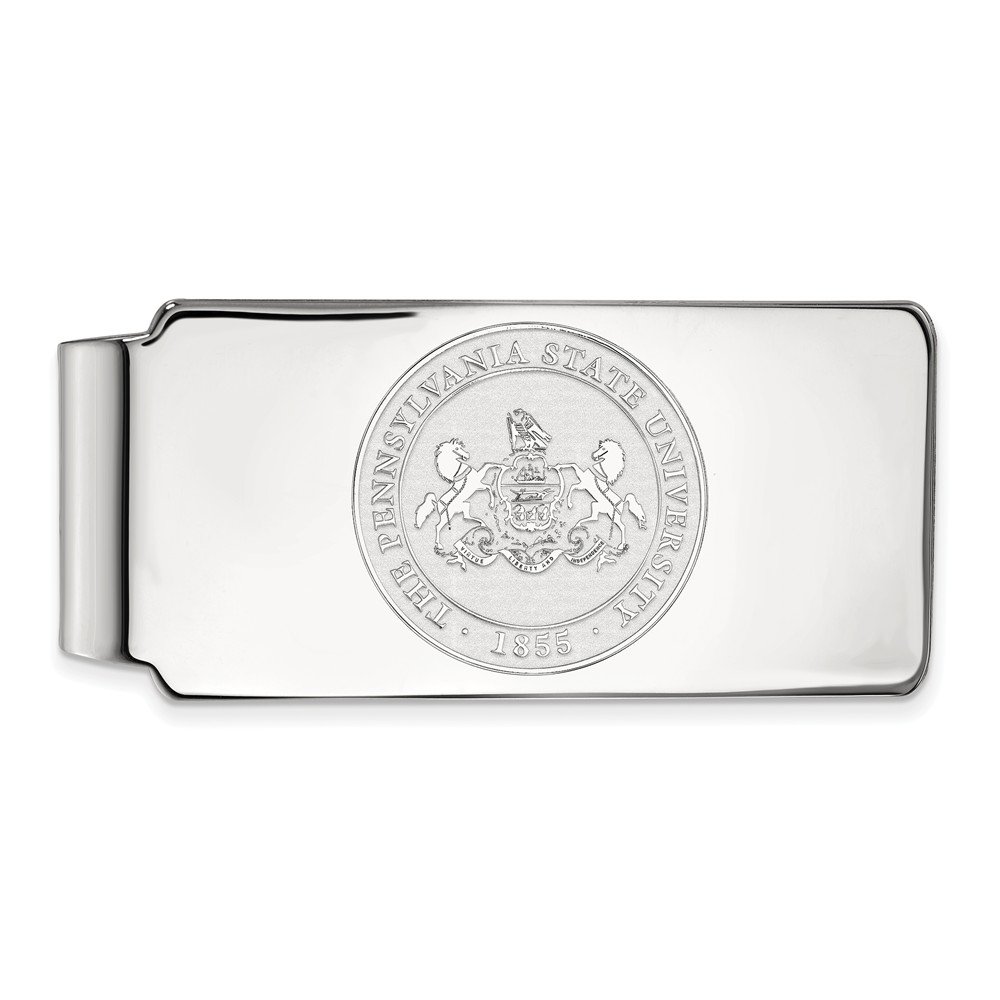 Pince à Billets En Or Blanc 14 Carats - Texturée Motifs Étoiles - Signée - Fait Main - Neuf Avec étiquettes