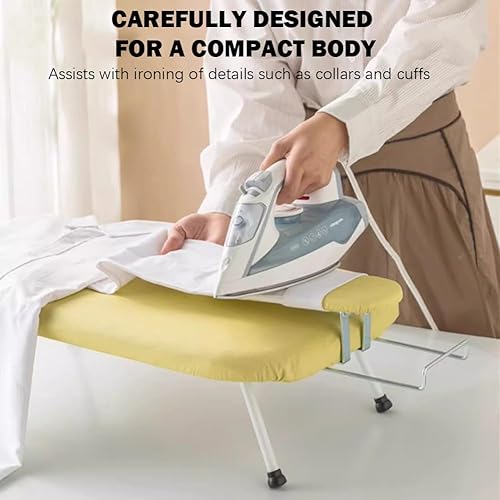 Miniatura 4 de Mesa de planchar pequeña, tabla de planchar plegable para el hogar, mini estante de planchado de escritorio, tabla de planchar con estante de
