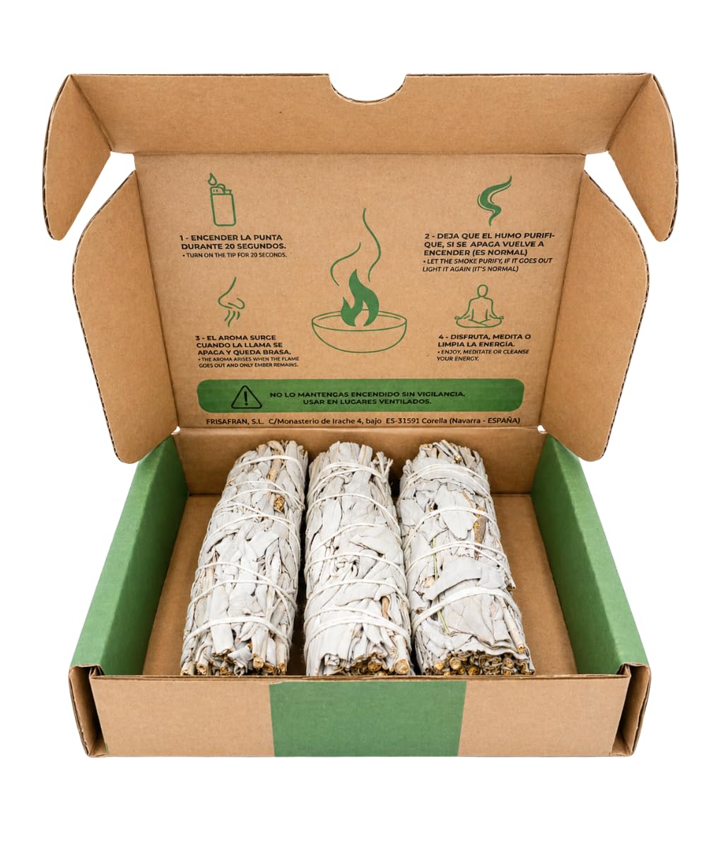 Salvia White Sage | 3 Unit | Sacred Herb For Purification | Herbaceous Plant Species With Good Burning Effect | Spiritual Cleansing | Energy Rituals | Pure Plant For Energy Cleansing | Natural Essence
