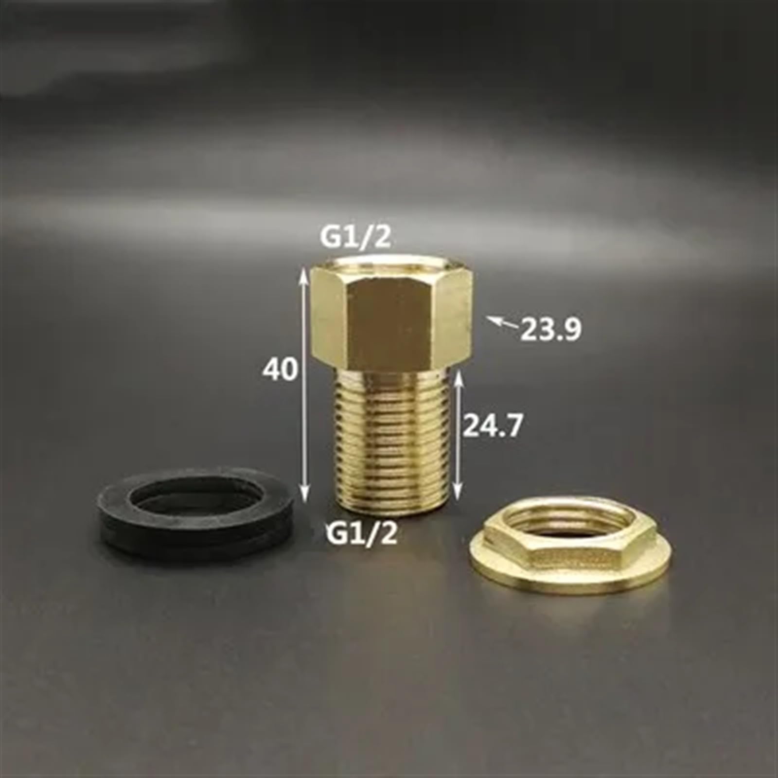 Varios Conectores de Acoplamiento de tubería de mamparo for Tanque de Agua de latón Macho de 1/2", 3/4" y 1", Adaptador for Orificio de Drenaje for jardín doméstico(04-40mm)