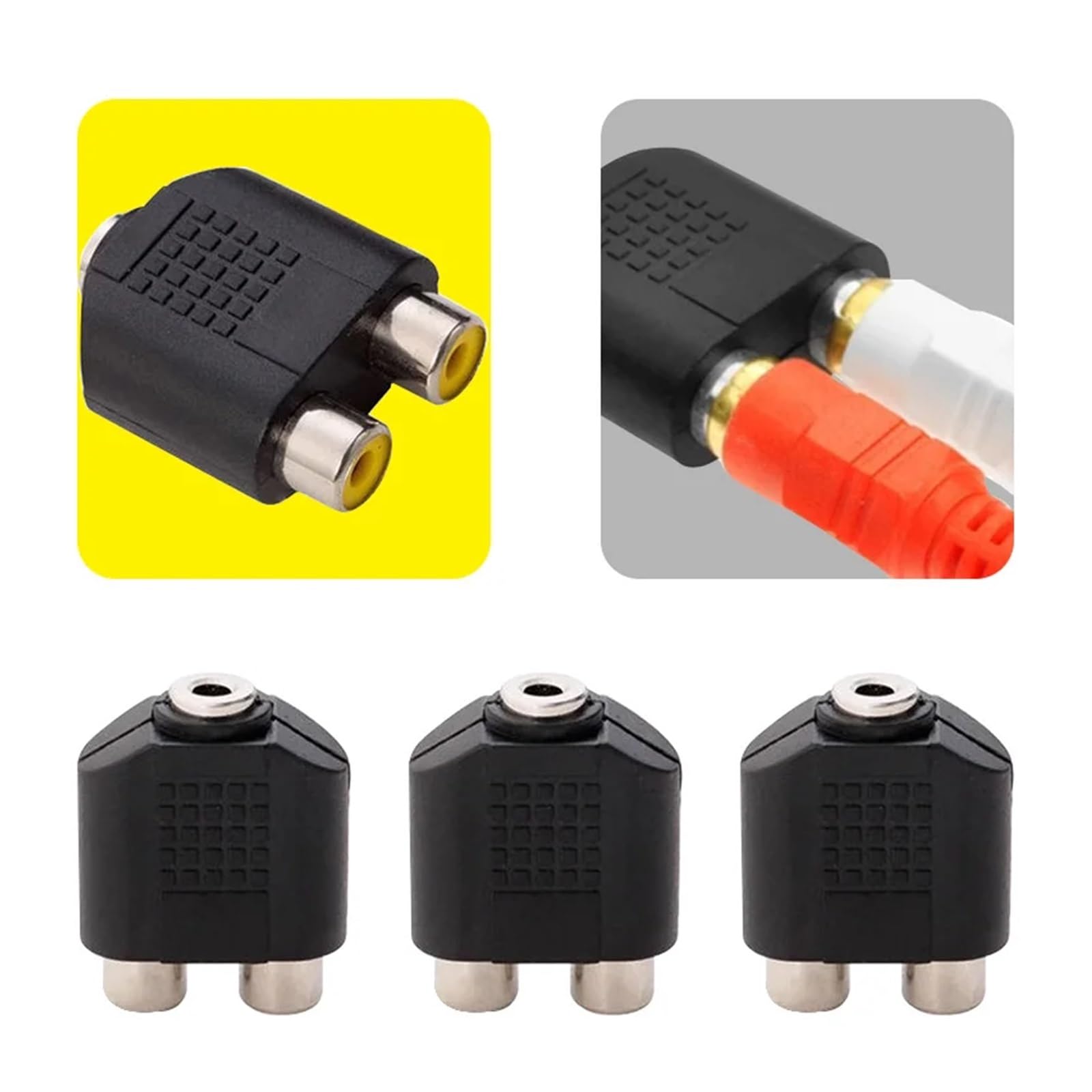 GUYTRM 5/20PCS 3.5mm Jack Do 2 Złącze Adapter Żeński Rozdzielacz Złącze Komputerowe Głośnik Słuchawki lingli(100PCS)