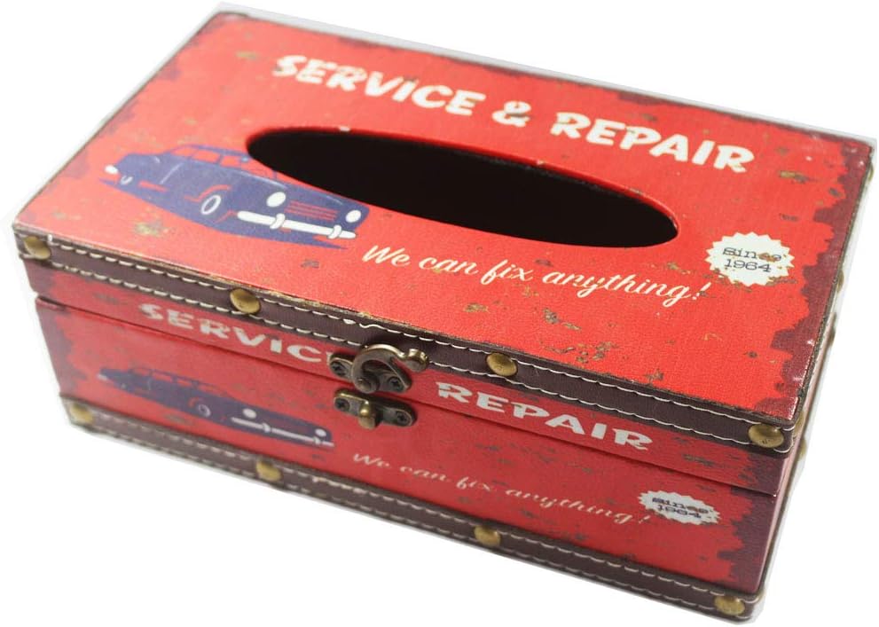 Decorative Tissue Holder Retro Vintage Rustic Wood Tissue