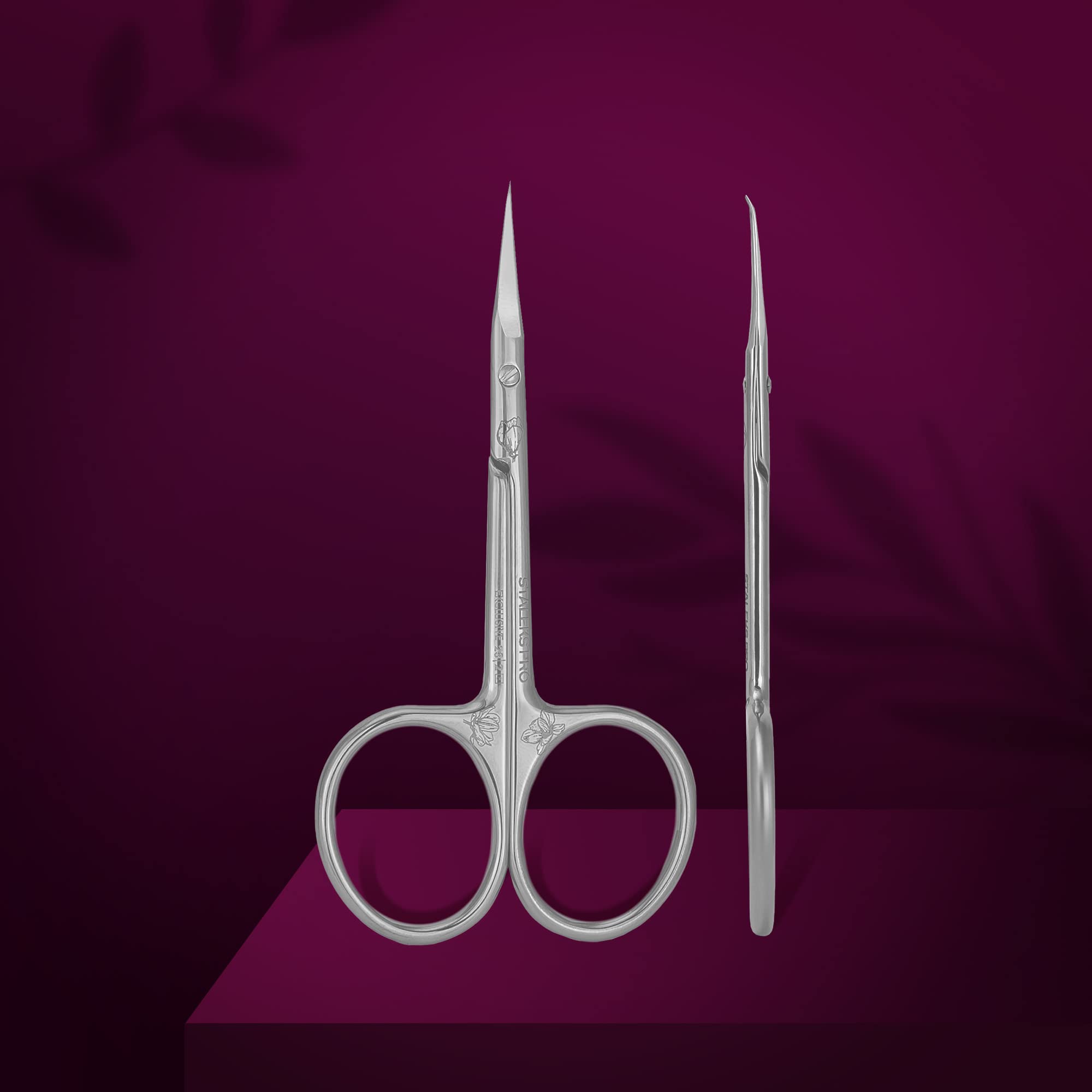 STALEKS PRO Forbici professionali per pelle cuticole maniglia dritta lama 25 mm gancio SX-23/2m