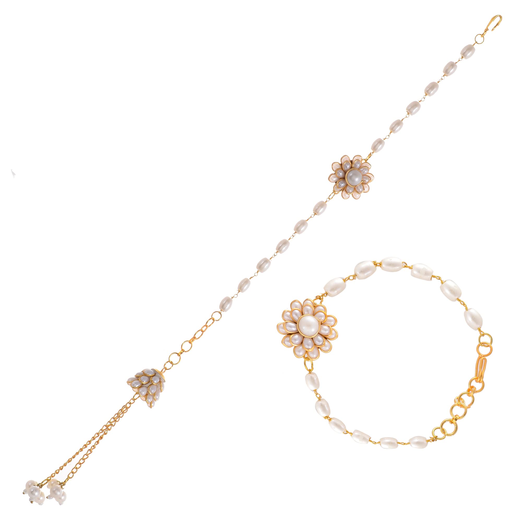 ARTFLY Traditional Gold Plated Couple Pachchi Work Lumba Rakhi Bracelet Combo Set for Men Women (B0B4JG76M9) Amazon Price History, Amazon Price Tracker