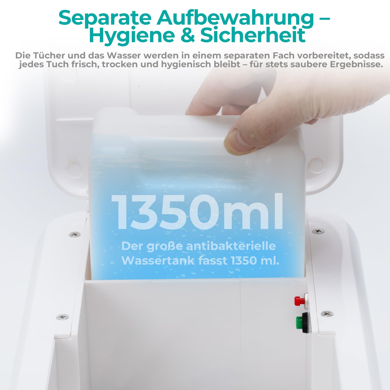 Warmtuchspender, 60s Schnelles Aufheizen | Einstellbare Länge & Feuchtigkeit, 1350ml Wassertank | Feuchttücher-Maschine für Gastronomie, Hotel, Spa & Zuhause