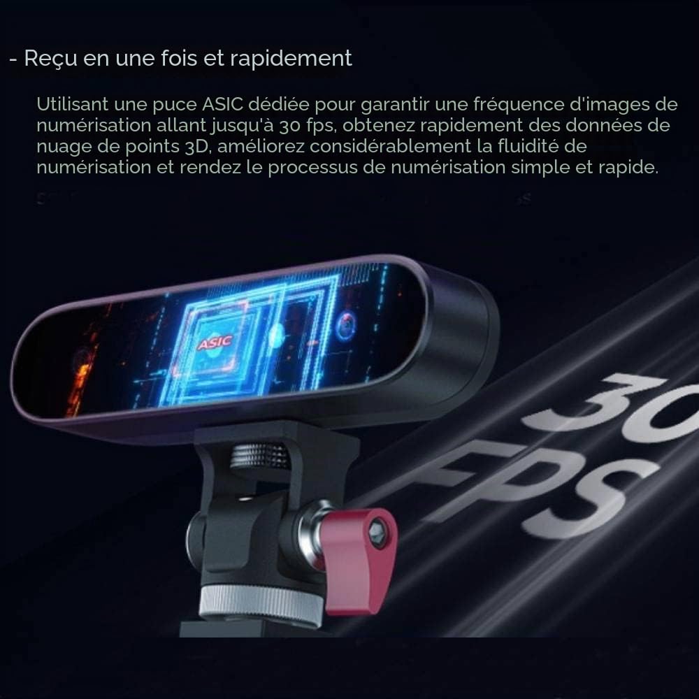 Creality CR-Scan Ferret Scanner 3D avec précision de 0,1 mm, double mode, scanner portatif avec fréquence d'images jusqu'à 30 FPT, 3D pleine couleur, prend en charge les statues de taille moyenne