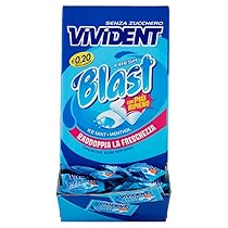 Vivident Fresh Blast, Chewing Gum Ripieno, Senza Zucchero, Gusto Menta, Senza Glutine, Confezione da 200 Gomme da Masticare incartate singolarmente