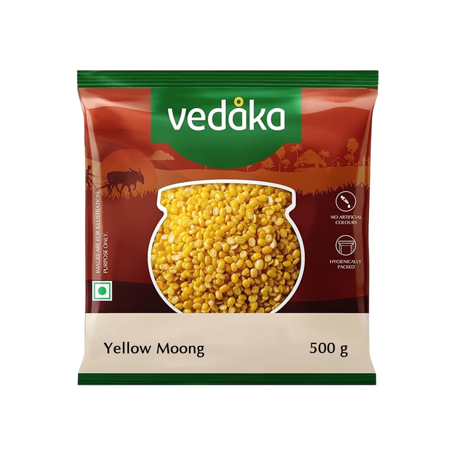 Amazon Brand - Vedaka Popular Unpolished Yellow Moong Dal, 500 g|Naturally Rich In Protein||Naturally Cholesterol free