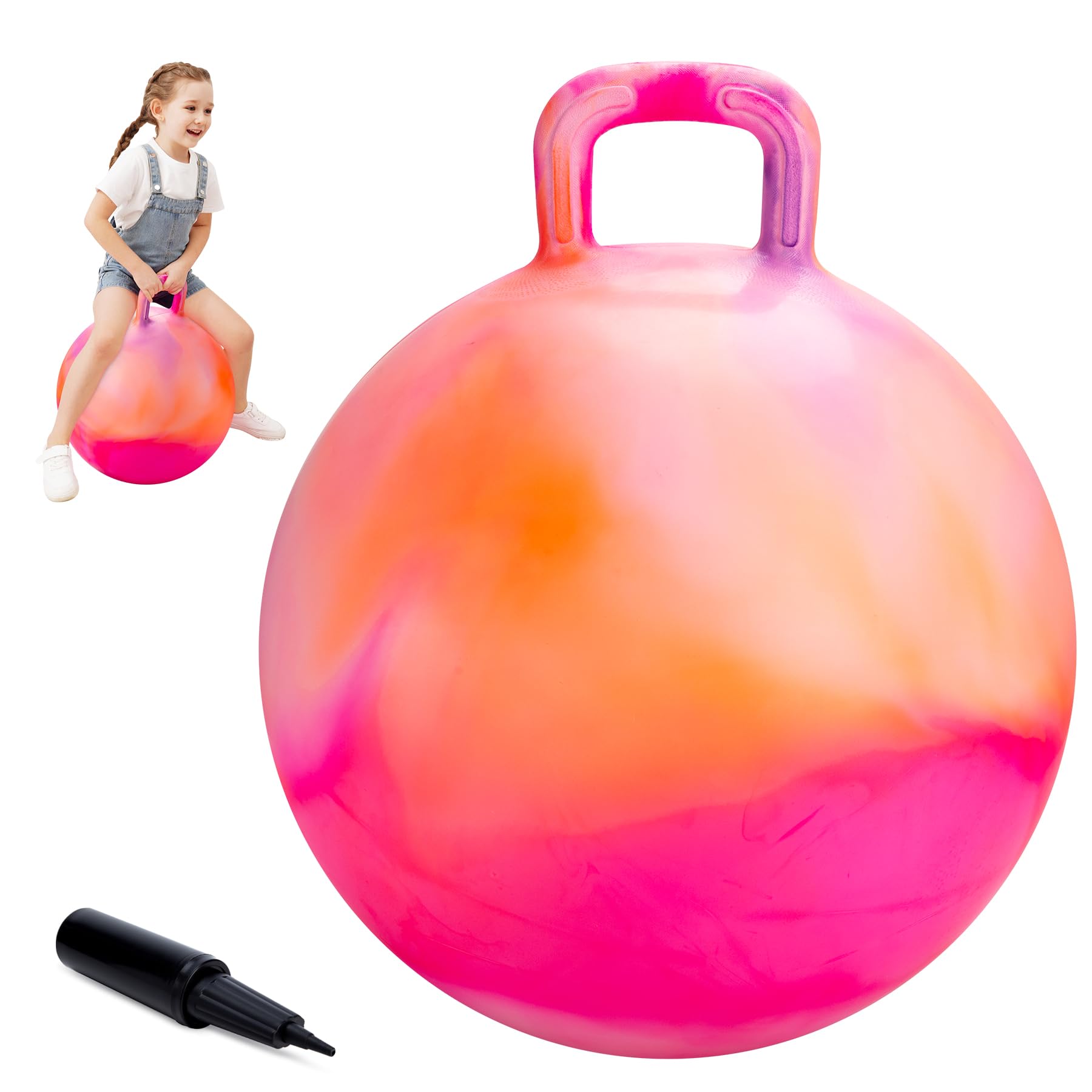 U&C Planet Space Hopper for Kids Age 3-6, 18 Inch Hopper Ball with Handle Bouncy Hopper with Pump Gifts for Children Indoor&Outdoor Garden Game Play โ image 1
