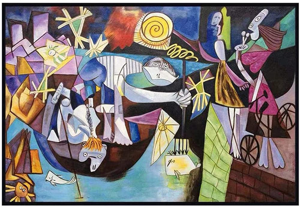 Amazon.co.jp: ピカソ絵画夜釣りでアンティーク絵画ピカソ壁アート版画