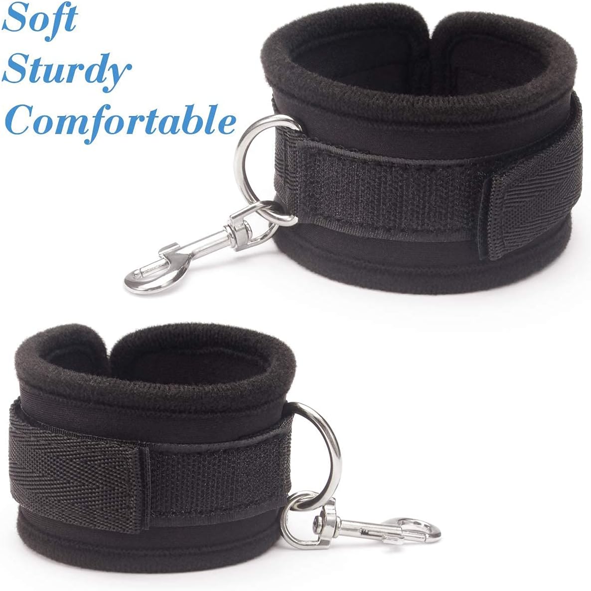 Strict Bed Restraint Kit, SEXY SLAVE Under Mattress Restraint Bondage Set with Wrist Ankle Cuff, BDSM Sex Game Play for Couple, Blindfold & Tickler Included