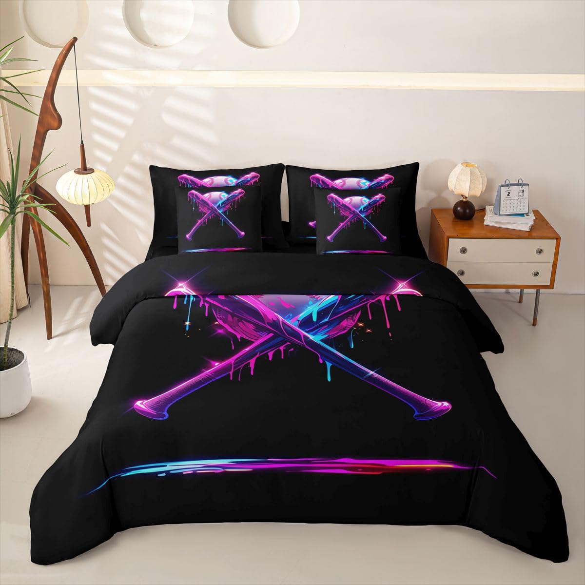 Homewish Neon Eiscreme Tropfen Bettwäsche 135x200 7-teilig