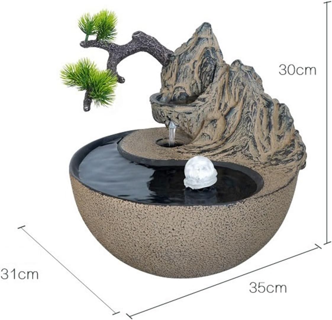 Tabletop Indoor Waterfall Fountain Chinese Style Desktop Water Ornaments Tea Room Feature Decor