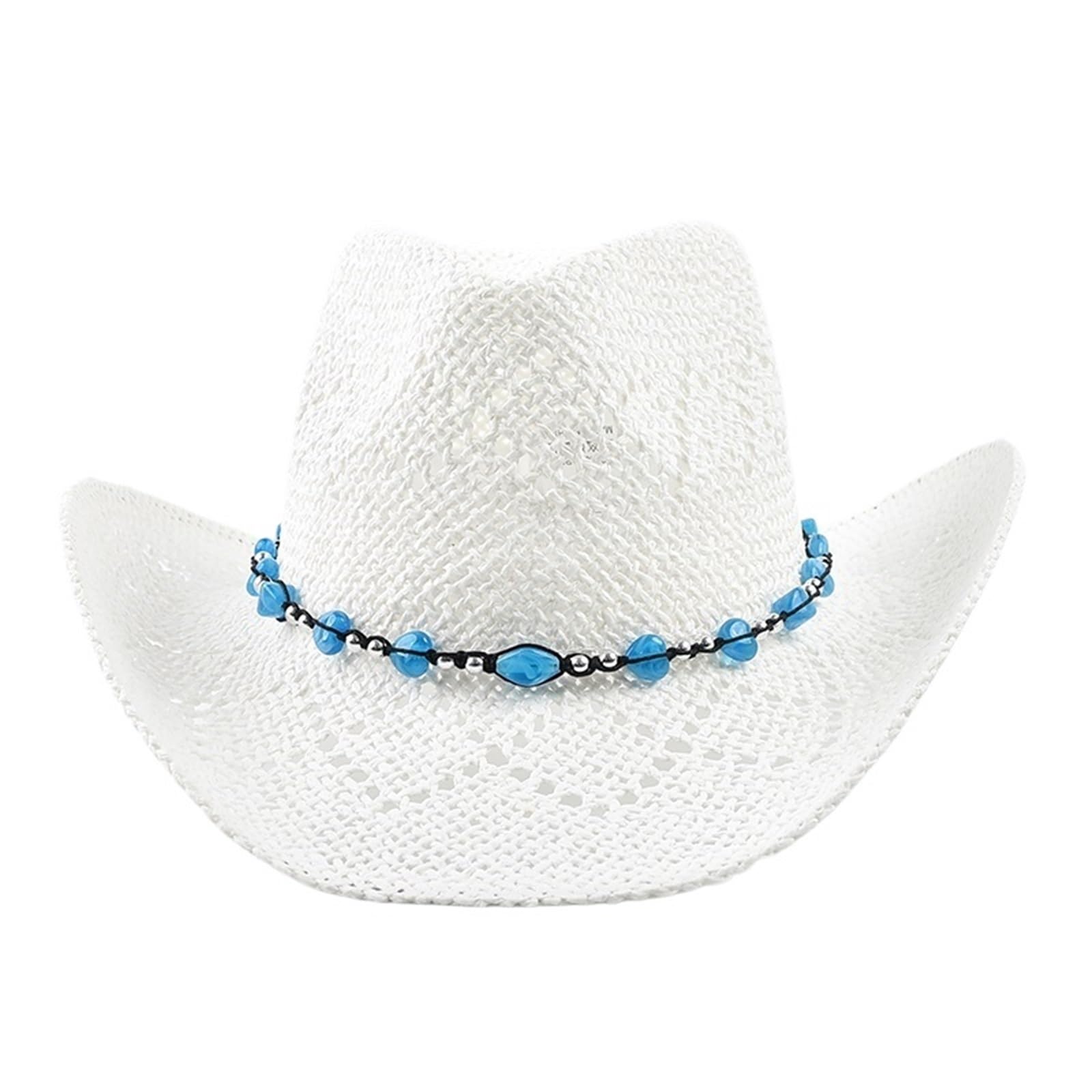 Sombrero de Vaquero Rosa Sombreros de sol verano for mujer, sombrero viaje junto al mar, adecuado for festivales música, a juego Para fiestas