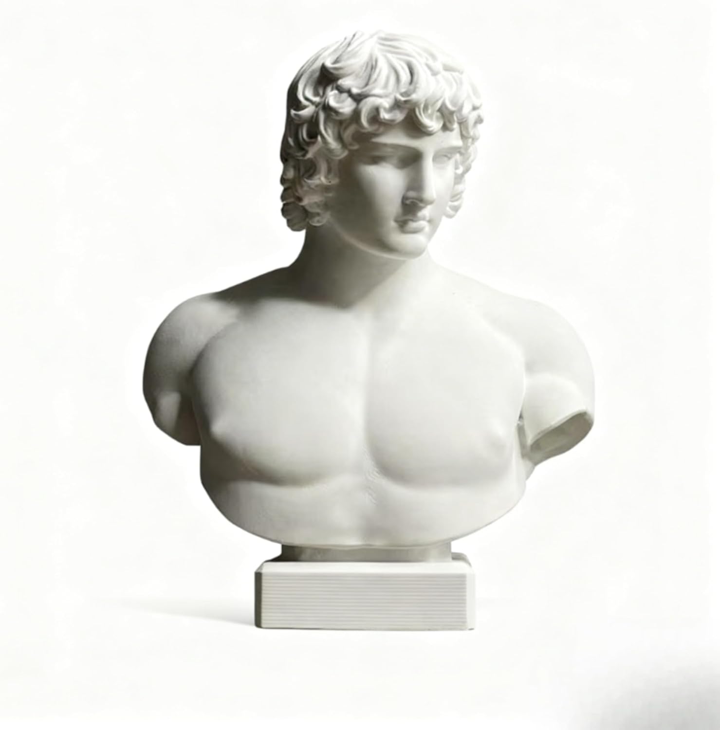 Classical Male Bust Statue – 5.1” Plaster Greek Roman Style Sculpture, Mini White Aesthetic Bust for Desk Shelf Home Office Decor, Small Art Sketch Model for Drawing Study & Room Decoration