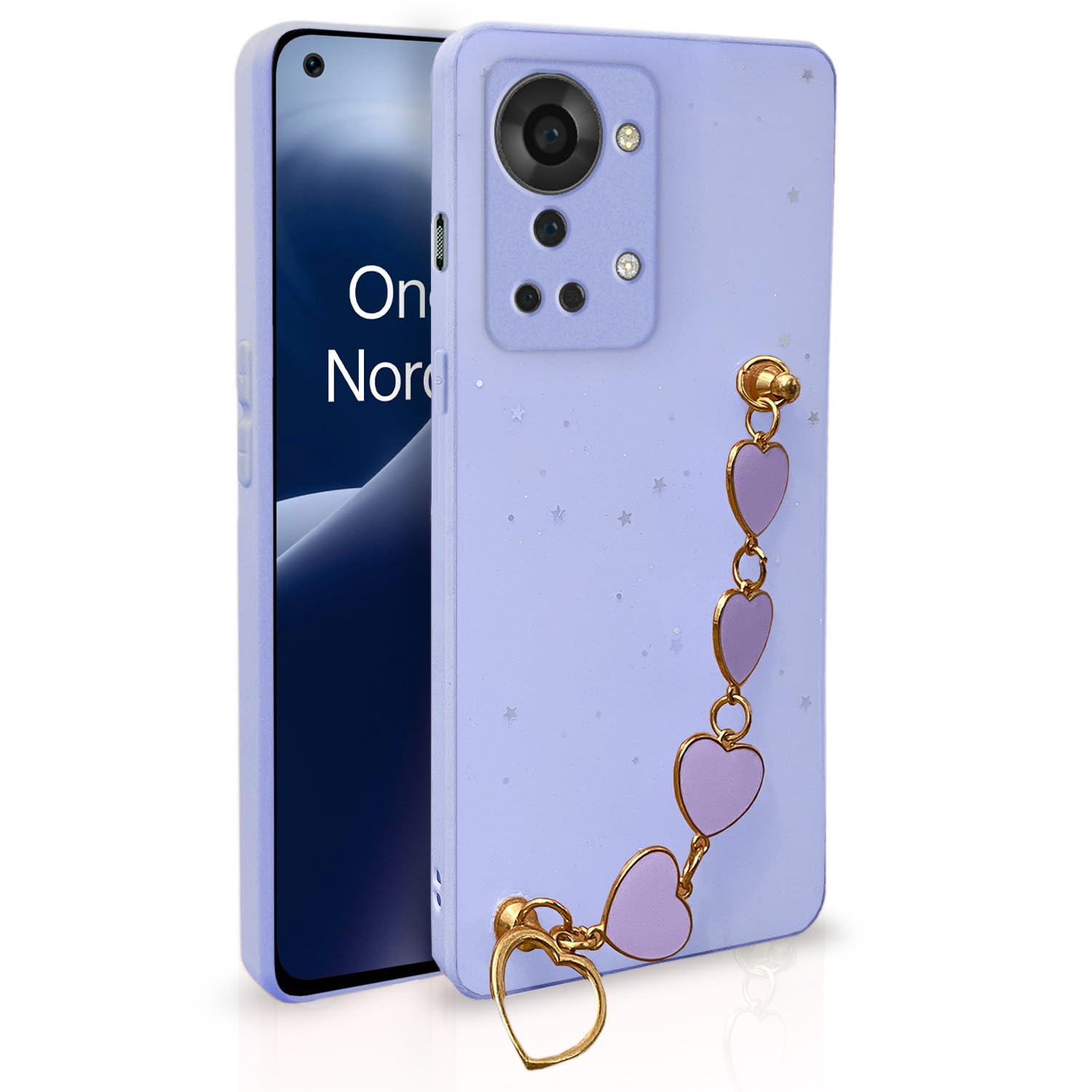 Pikkme OnePlus Nord 2T 5G Back Cover for Girls | Heart Shaped Metal Chain Blocks | Sparkling Soft TPU | Case for OnePlus Nord 2T 5G (Purple) (B0C2VQZJXJ) Amazon Price History, Amazon Price Tracker