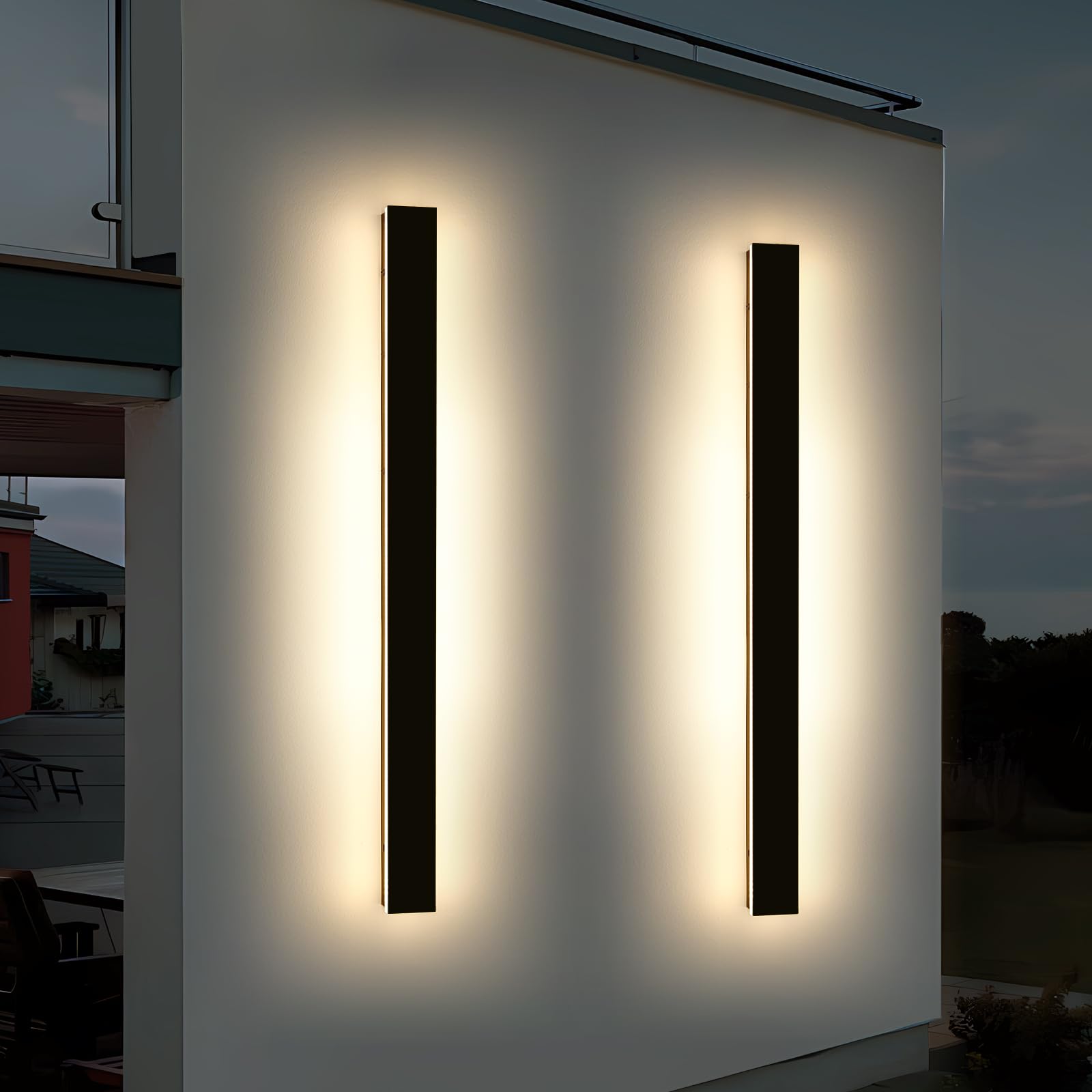 2 Pack 57inch Modern Outdoor Wall Light, 50W, IP65 Waterproof