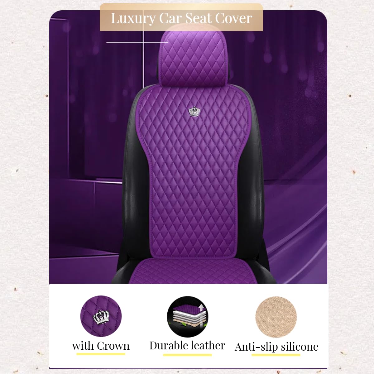 OXIX Fundas Para Asientos De Autoovil, Juego Copleto De Fundas De Asiento, Lavable Juego