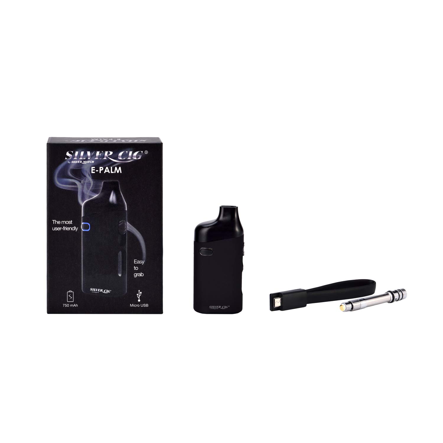 e cigarette e-palm silvercig noire - Sans nicotine ni tabac : Amazon.fr:  High-Tech