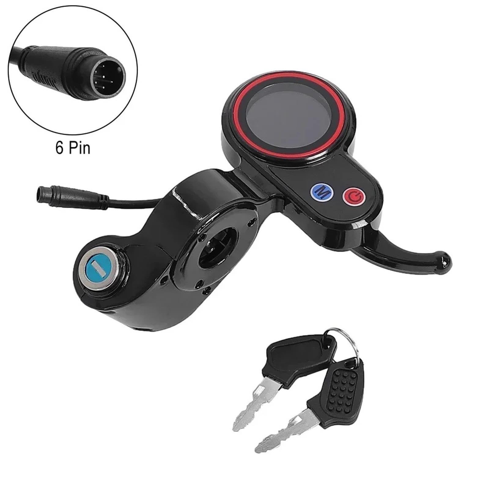 Écran LCD for Hi-tway H5 Kickscooter, Affichage à 6 Broches avec Accessoires d'instruments de Verrouillage, pièce de Tableau de Bord for Scooter électrique