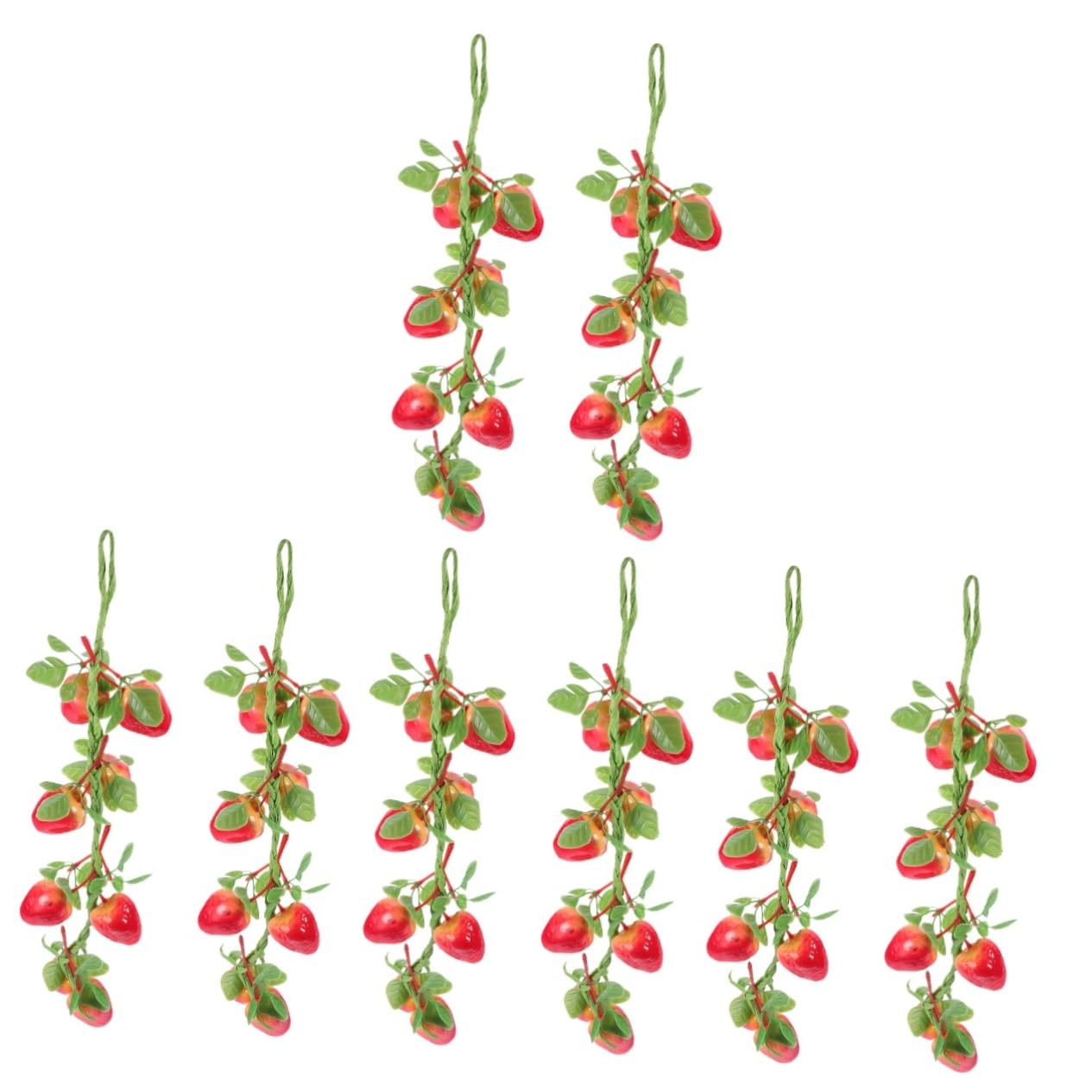 8pezzi Frutta Artificiale Decorativa Con Vite Di Fragole Simulazione Realistica Per Fotografia Decorazione Festa e Ambienti Creativi Facile Da Pulire e Leggera