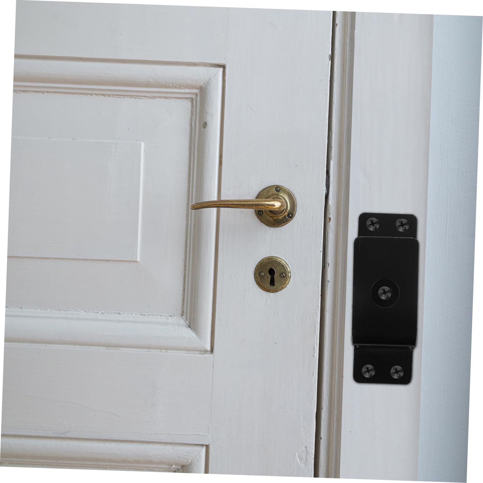 Garneck Soporte de Puerta en Acero al Carbono Barra de Seguridad en Forma de U para Puerta Pesada, Instalación Sencilla Adecuado para Seguridad Hogar