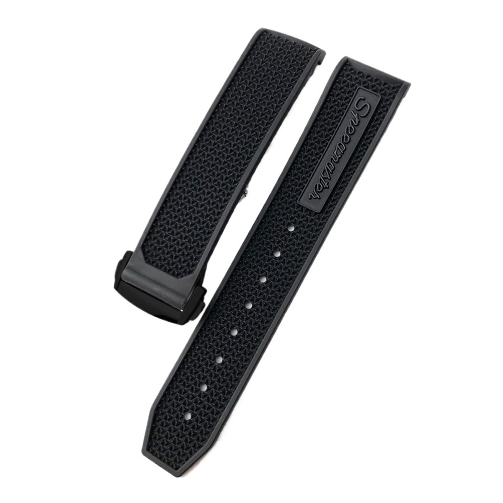 Bracelet de Montre en Caoutchouc et Silicone 20 mm, 21 mm, 18 mm, 19 mm, Compatible avec Les Montres Omega Speedmaster, avec Boucle déployante en Acier(Black Black Black,20mm)