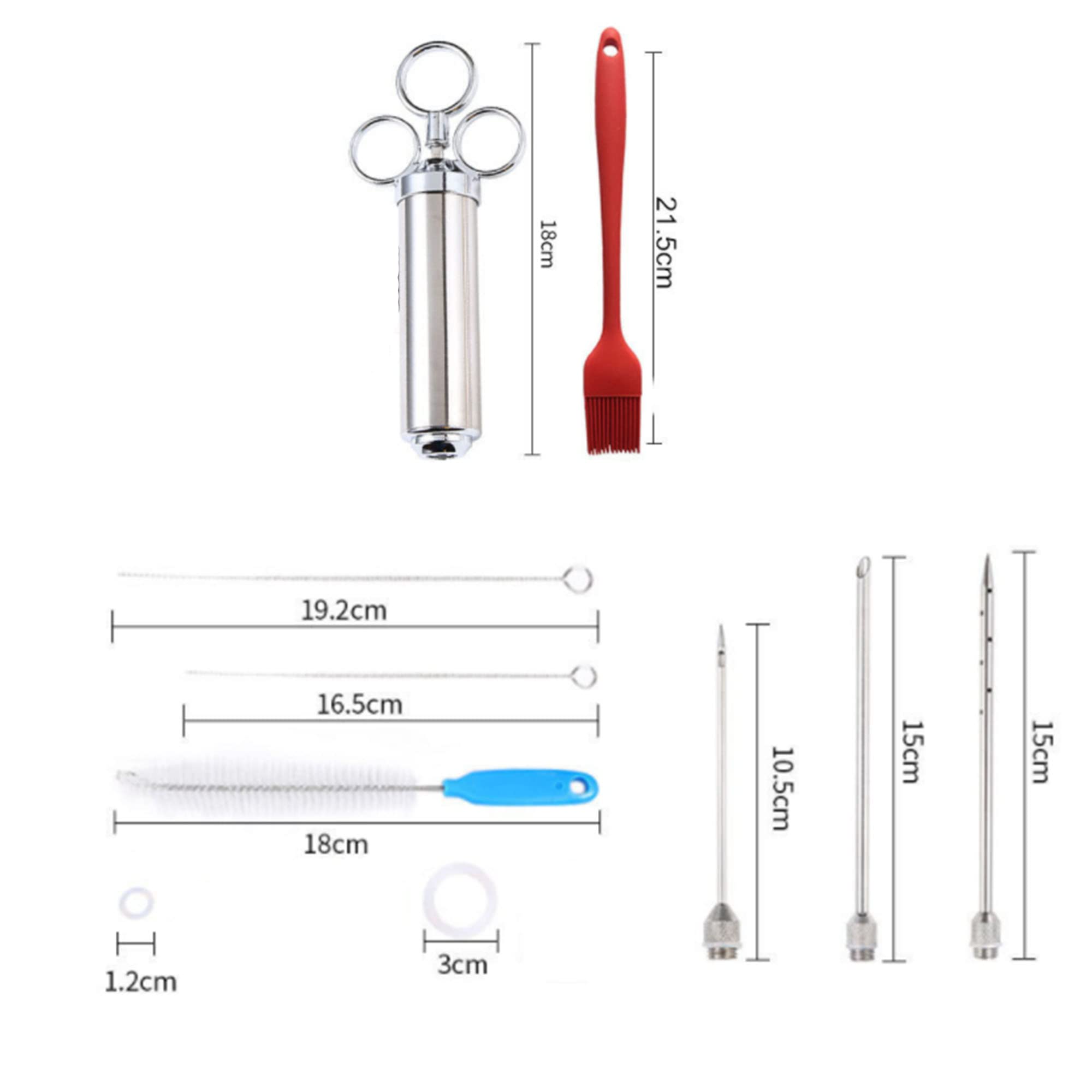 ARCSEUW Meat Injector Syringe, 304 Stainless Steel Marinade Food Syringe with Three Needles and 2 Needles Cleaner Best for Turkey, BBQ, Roasts, Grill Spices and Much More/8