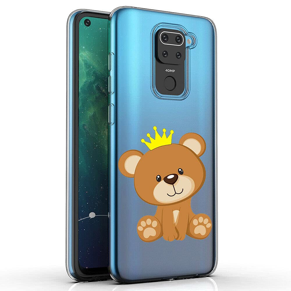 Mixroom - Cover Custodia Case In TPU Silicone Morbida Sfondo Trasparente Per Xiaomi Redmi Note 9 Fantasia Cane Carlino T303