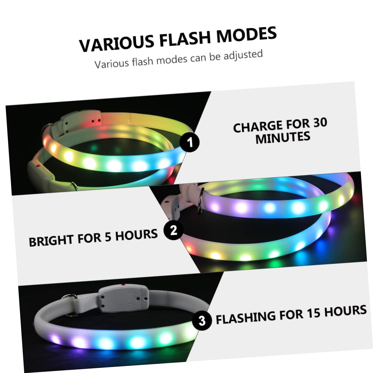 Collar Led para Perros De Noche Collar para Mascotas con Luces Brillantes