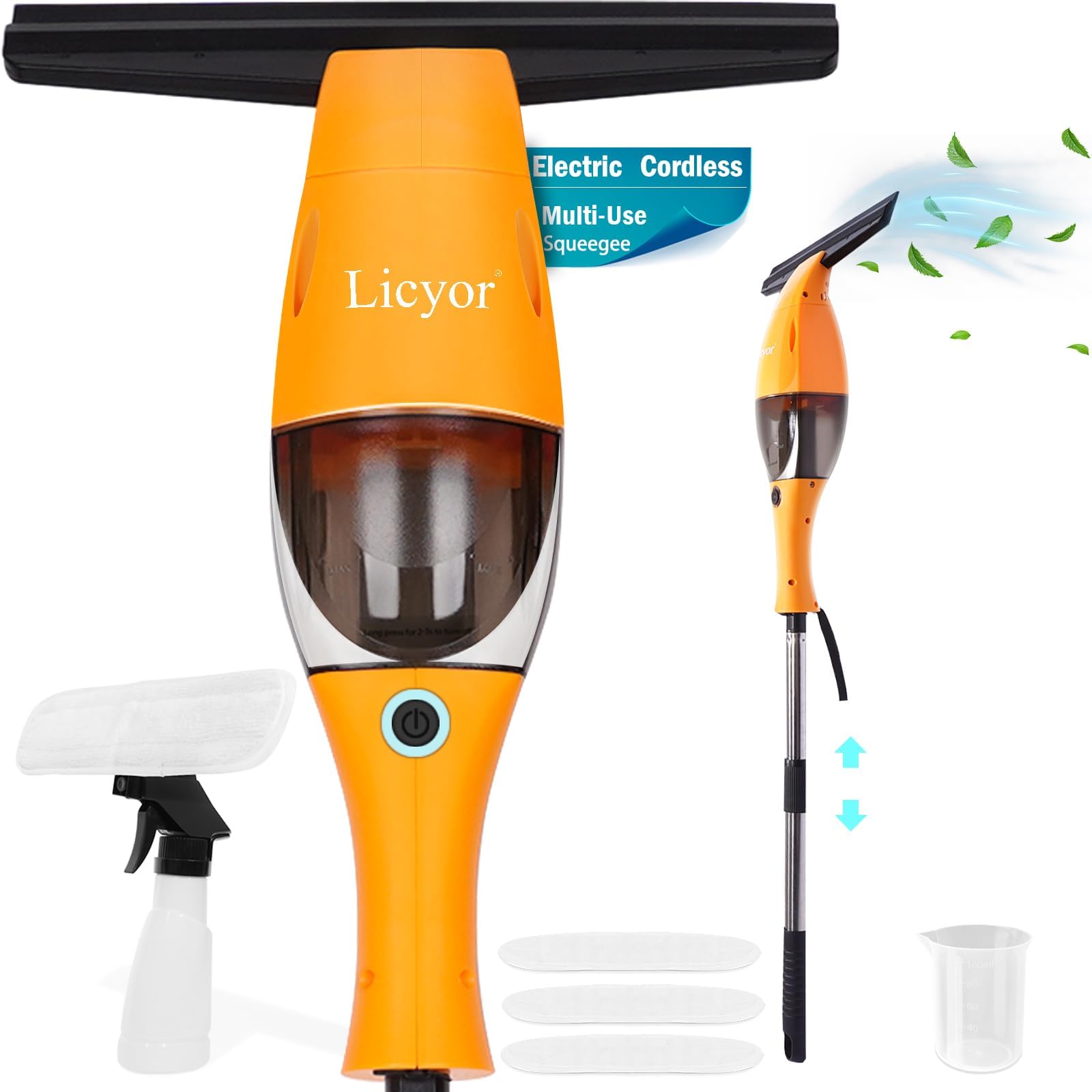 Window Vacuum Squeegee, 3 in 1 Cordless Window Vacuum Cleaner, Rechargeable Window