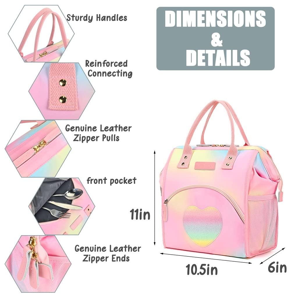 Bolsa para el Almuerzo, lonchera térmica, Bolsa para el Almuerzo de Apertura Amplia, Soporte Grande para Bebidas, Organizador térmico Duradero para refrigerios