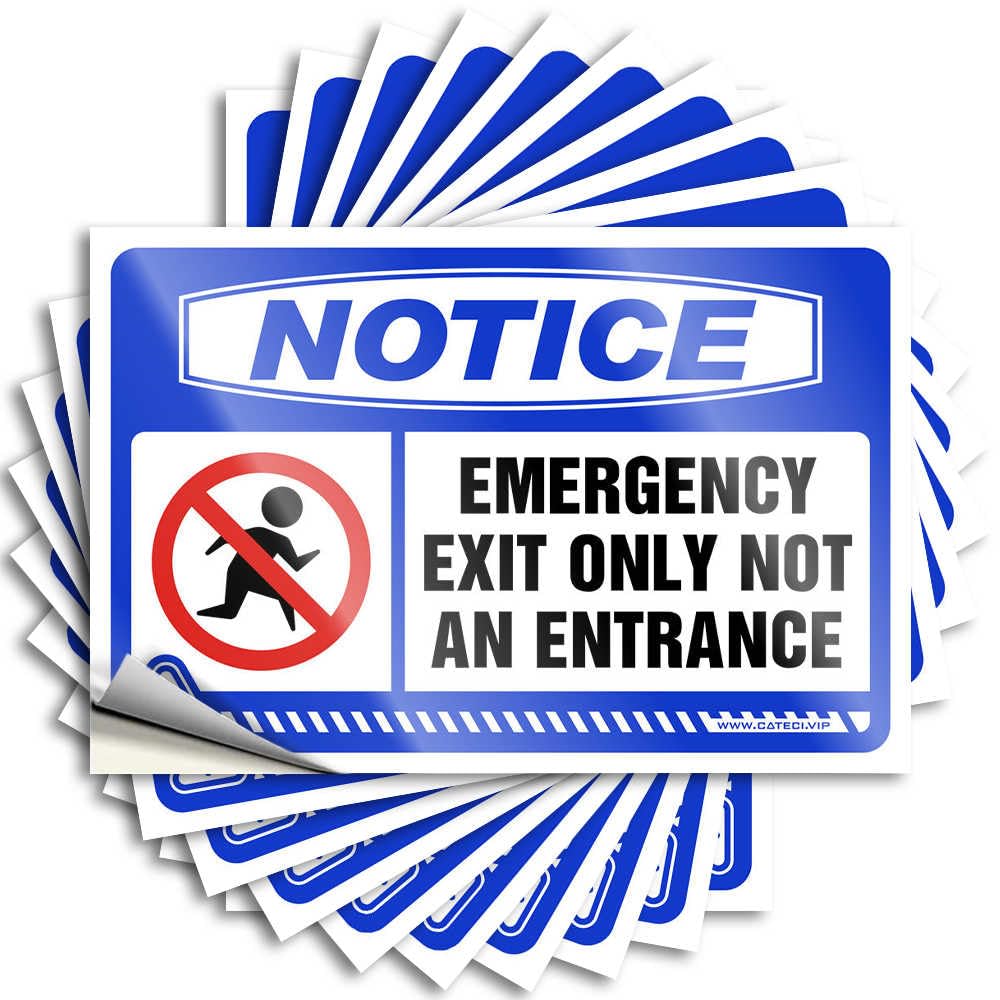Sticker Room Decore Waterproof Vinyl Sticker | Notice Emergency Exit Only Not an Entrance Encouraging Bumper for Billiard DIY Projects(12X18CM)