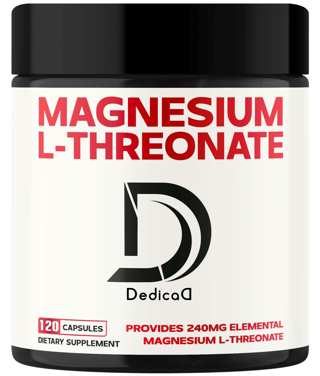 Magnesium L-Threonate 2000mg Capsules - 240mg Elemental Magnesium per Serving - 120 Pills