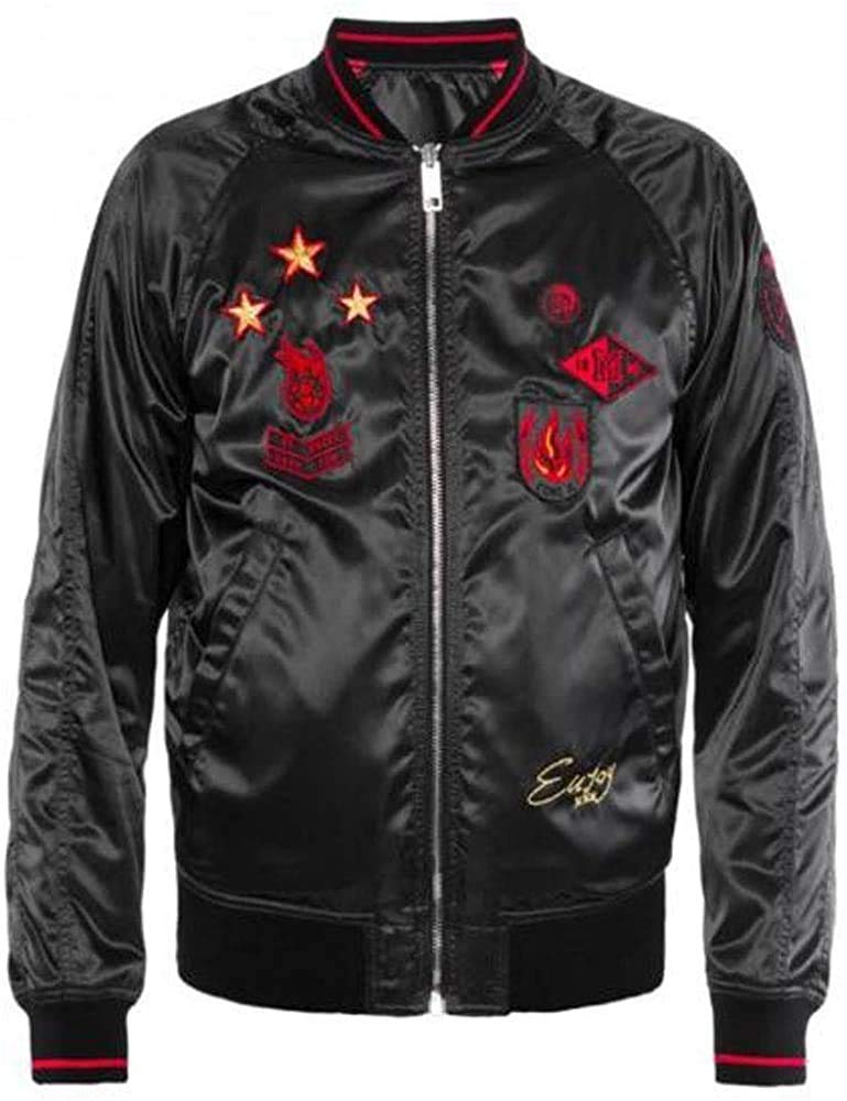 DIESEL スカジャン L ac Milan ボンバージャケット　ブラック Amazon | ac Milan × Diesel ボンバージャケット ブラック L