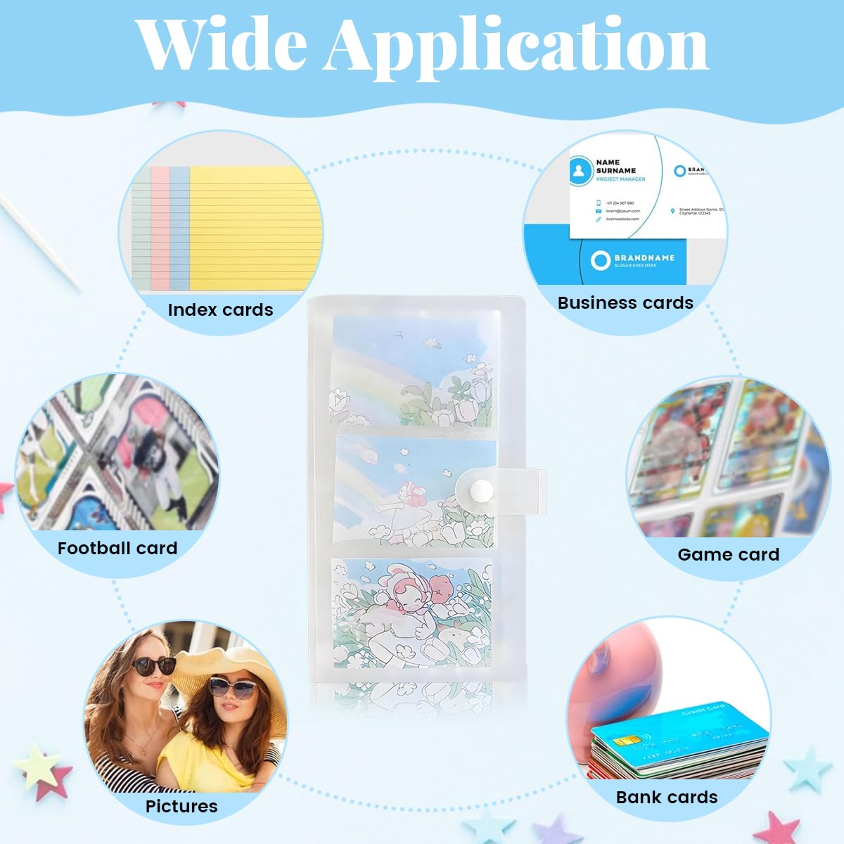 PATPAT® Card Binder 120 Pockets, Clear Cover, 3'' Trading Card Holder 4