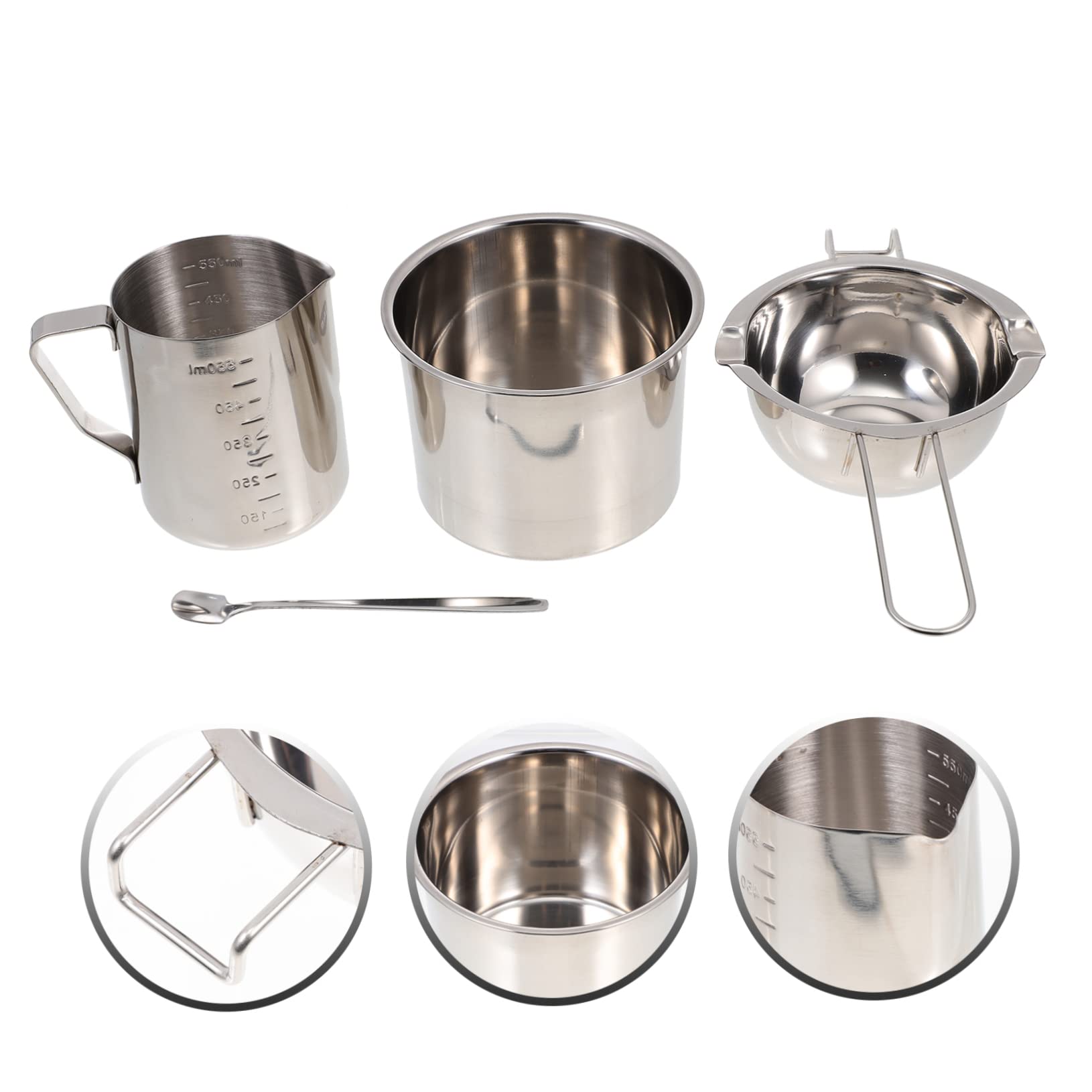 JEWEDECO Kit para Hacer Velas Perfumadas DIY Acero Inoxidable, Finamente Procesado y Fácil de Limpiar, Incluye Accesorios Creativos para Manualidades en Casa