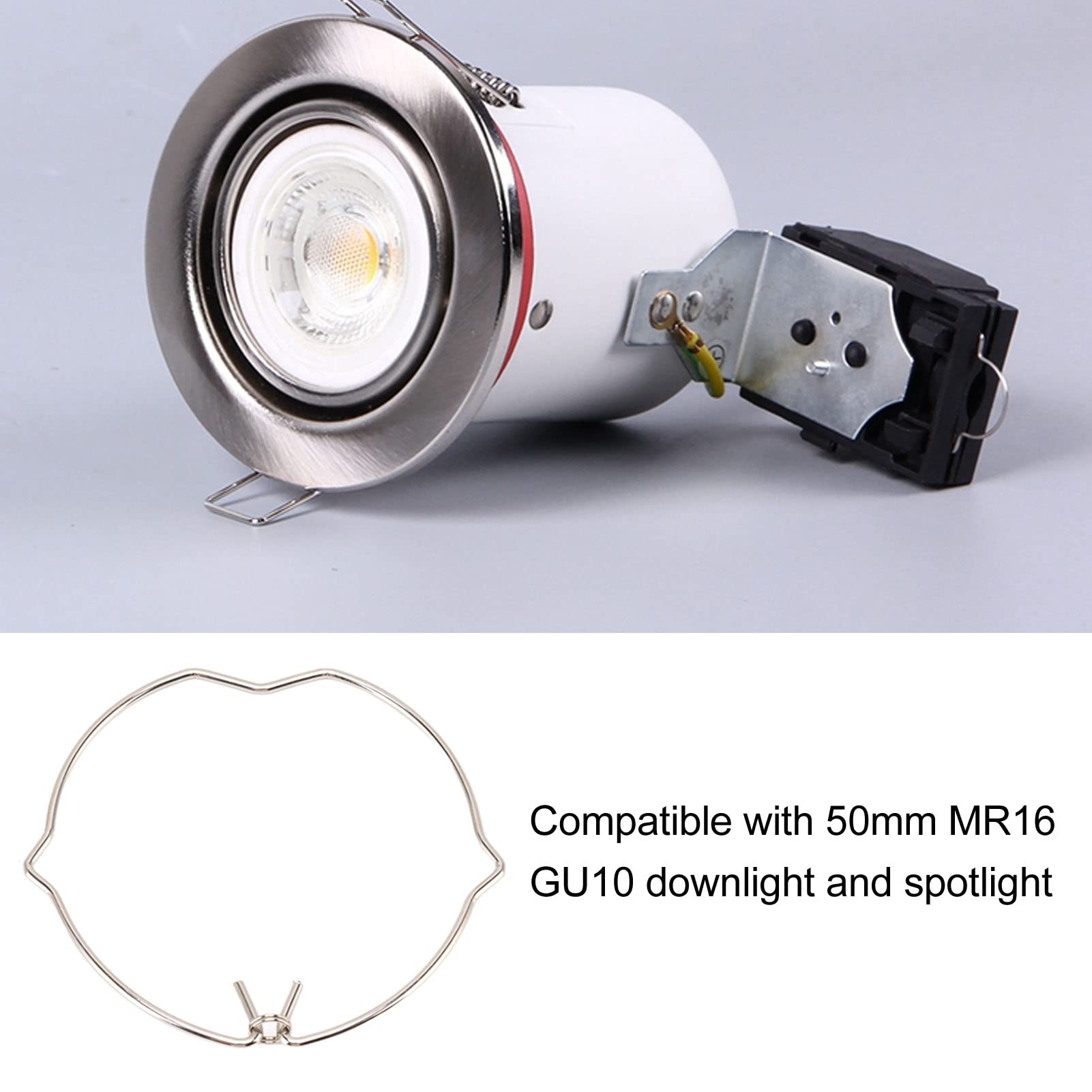 MR16 Downlight Retaining Spring Clips smooth surface exquisite craftsmanship for Spotlight, made of manganese steel, compatible with 50mm MR16 GU10 downlight, easy to install