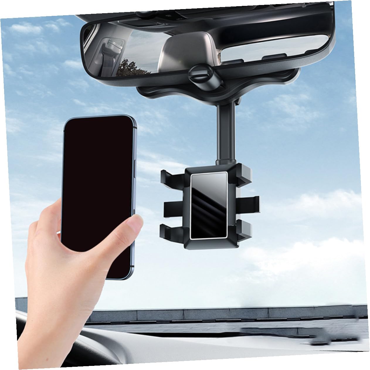 Supporto Cellulare per Auto in Abs Nero Antiscivolo e Antigraffio, Porta Smartphone per Guida Sicura e Pratica Durante la Guida