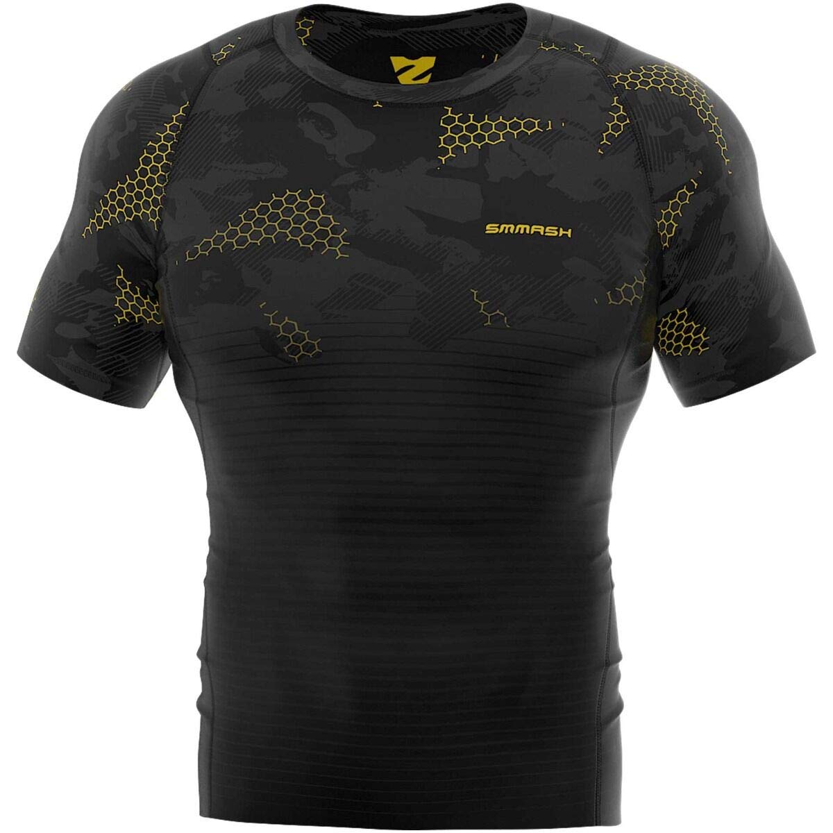 SMMASH T-Shirt De Compression Maillot De Compression pour Hommes Maillot De Course À Manches Courtes