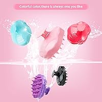 Vista 7 de URTHEONE Cepillo de champú masajeador de cuero cabelludo, cepillo de silicona suave para cabello húmedo y seco, relaja el cuero cabelludo, reduce