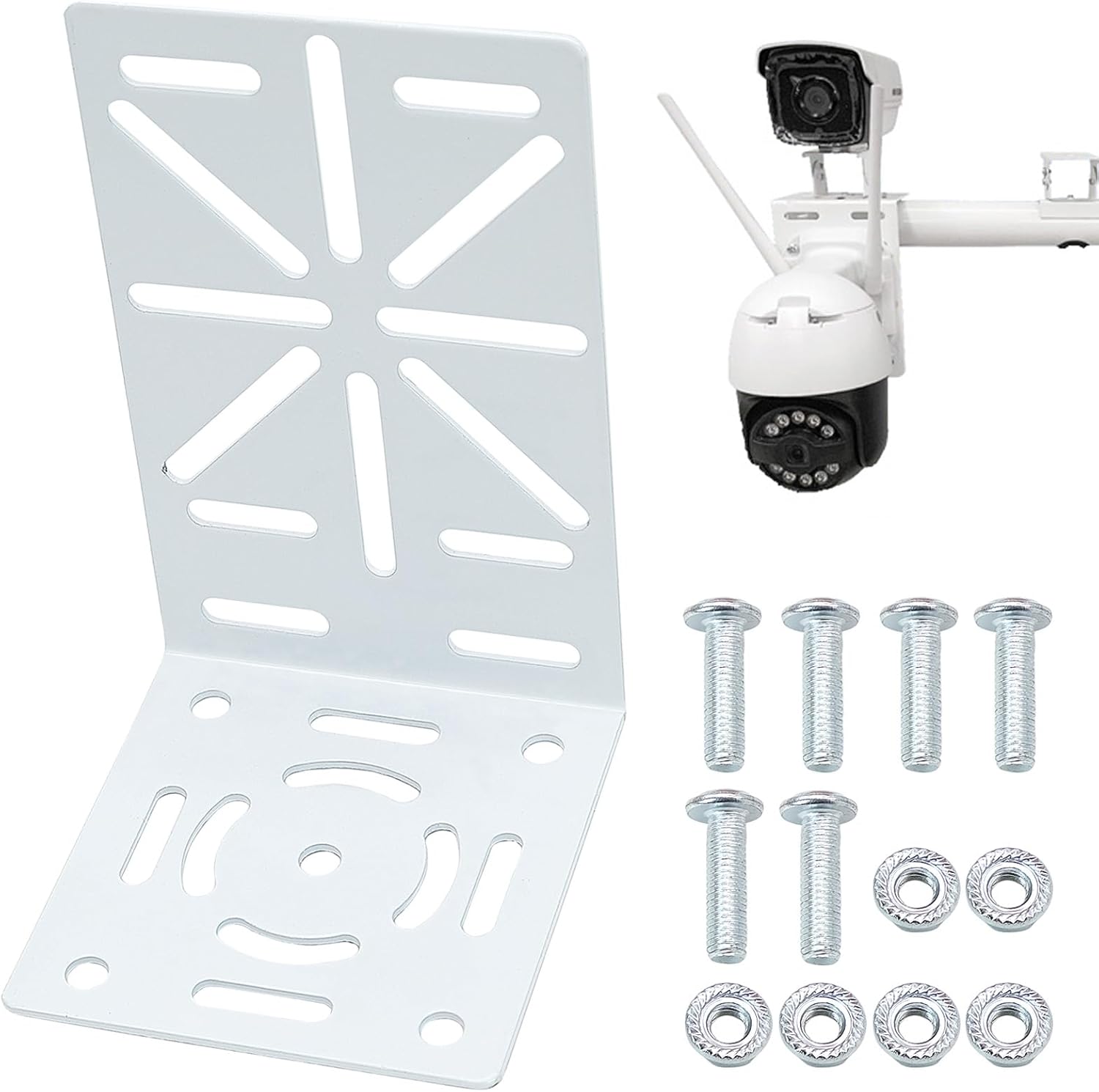 CCTV Camera Mount Bracket, L-Shape Security Camera Mount Plate, Universal Wall Ceiling Mounting Brackets for PTZ Camera and Dome Camera