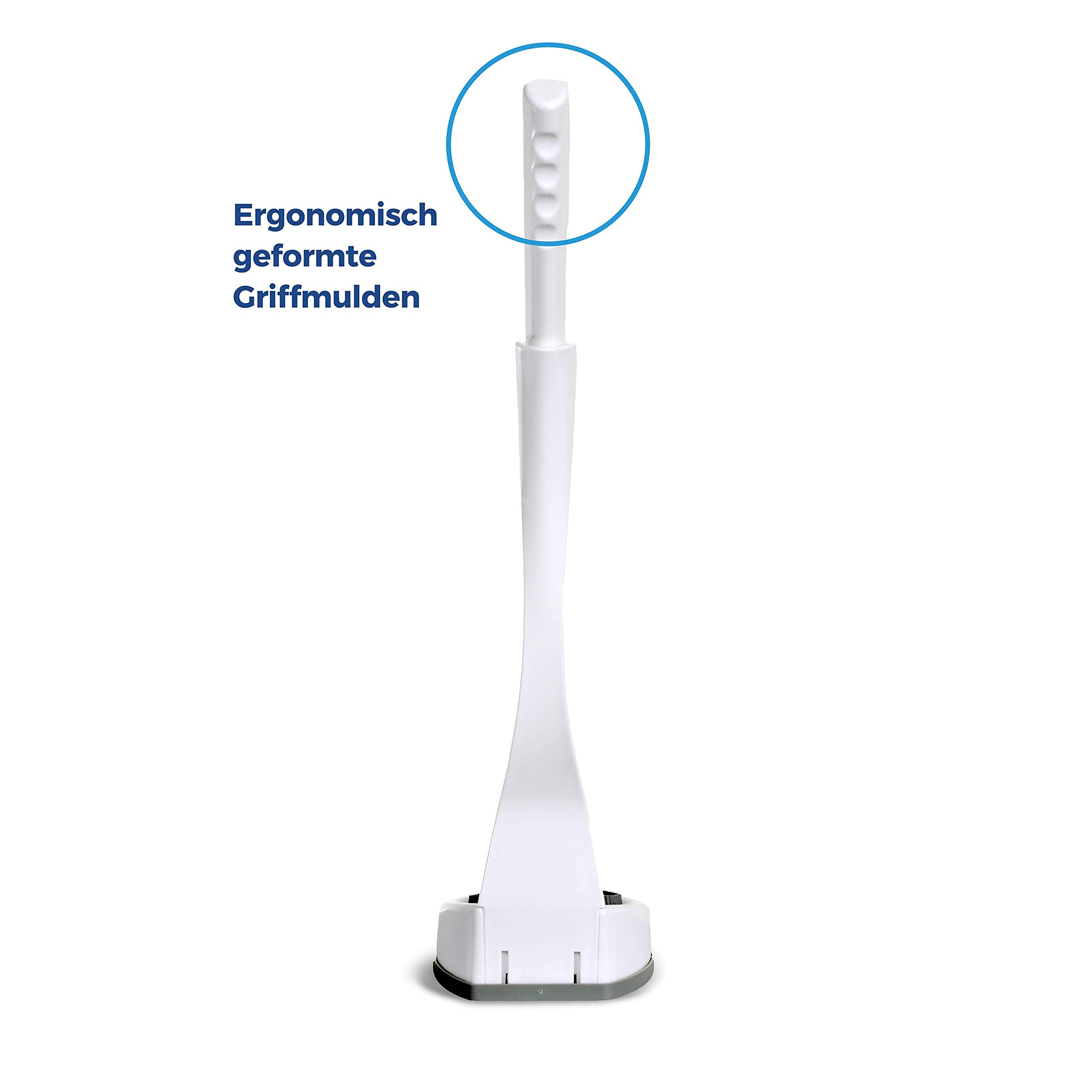 winwinCLEAN® Set: WC-Cleaner I Toilettenbürste, Klobürste mit antibakteriellem Bürstenkopf I Tropffreie WC Bürste für effektive Reinigung bis unter den Rand | inkl. WC Bürstengarnitur | Weiß/Grau